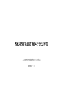 招商执行计划方案