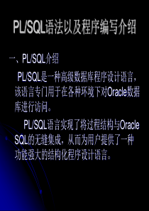 PLSQL语法以及程序编写介绍