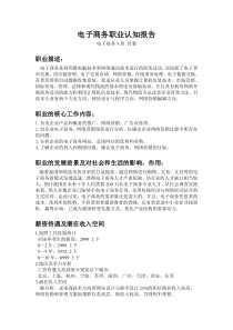 电子商务职业认知报告
