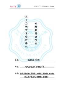 关于大学生手机依赖的调查报告