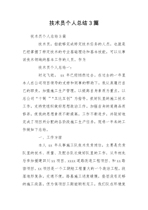 技术员个人总结3篇