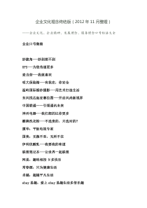 企业文化理念口号终结版吐血推荐(XXXX年11月整理)