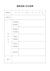 值班巡查记录表