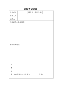 项目经理带班检查记录表(每周一次)