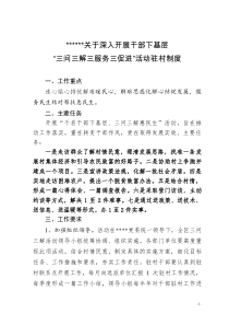 “三问三解三服务三促进”活动驻村制度