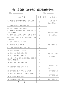 卫生检查评分表