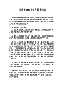 厂安全生产隐患排查报告