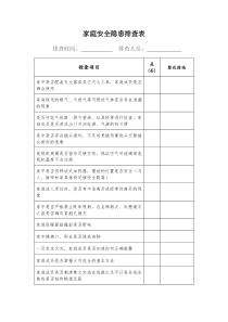 家庭安全隐患排查表