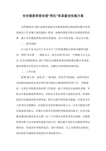 安全隐患排查治理“两化”体系建设实施方案