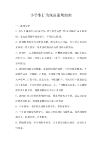 小学生行为规范常规细则