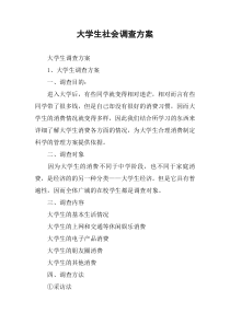 大学生社会调查方案