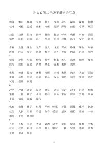 语文S版二年级下册会认生字组词