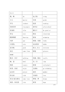 7A英语单词汇总(江苏2018年教材)