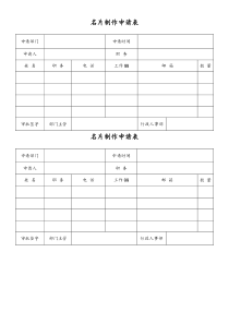 XX家居卖场员工名片制作申请表
