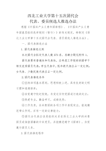 团代会代表、委员候选人推选办法