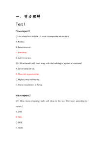 大学英语4期末考试复习资料
