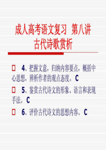 成人高考语文复习-第八讲——古代诗歌赏析