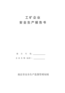 安全生产报告书