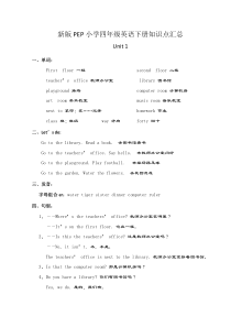 PEP小学四年级英语下册知识点汇总