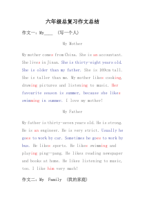小学毕业 10篇英语作文