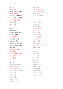闽教版小学英语单词(五年级 上册)