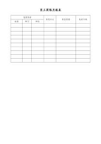 通用员工奖惩月报表
