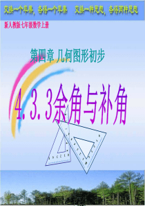新人教版七年级数学4.3.3余角和补角新课课件