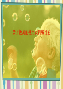 亲子教具使用及训练目的
