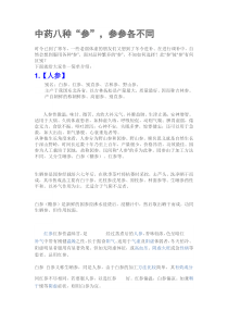 中药八种“参”,参参各不同