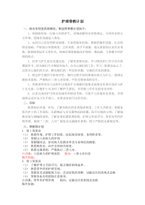 护理带教计划