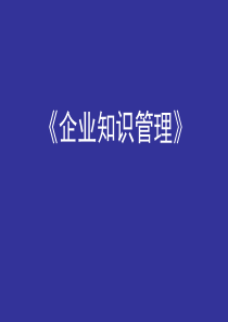 《企业知识管理》第一章