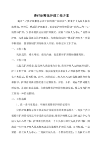 责任制整体护理工作方案