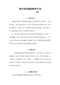 周末辅导班教学计划