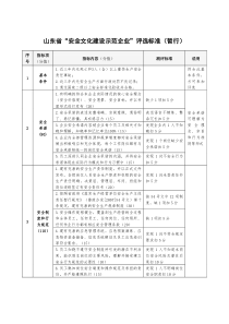 山东省安全文化建设示范企业评选标准(暂行)