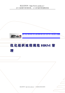 某着名咨询公司-中南轮毂-优化组织流程规范HRM管理方案