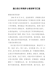 造口伤口专科护士学习报告_doc下载