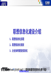 某着名咨询公司-联想-信息化建设咨询报告