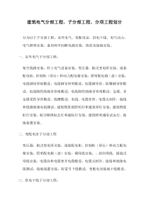 建筑电气分部、子分部、分项划分下载_word模板 