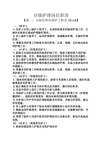 分级护理岗位职责