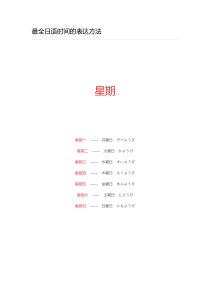 最全日语时间的表达方法