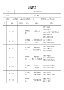 物业管理培训课程表