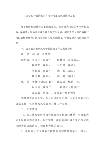 重大风险管控方案