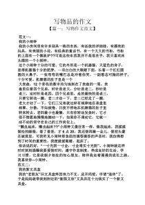 作文范文之写物品的作文