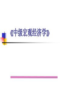 高级宏观经济学-第五讲-无限期期动态模型