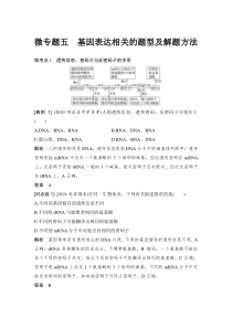 微专题五-基因表达相关的题型及解题方法