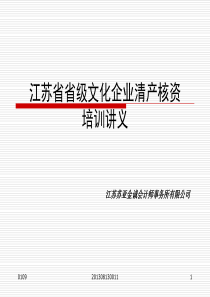 江苏省省级文化企业清产核资培训讲义