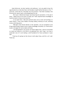 机械专业考研面试英语自我介绍