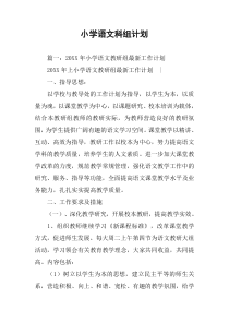 小学语文科组计划