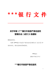 银行不良资产责任追究管理办法(试行)