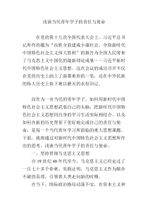 浅谈当代青年学子的责任与使命